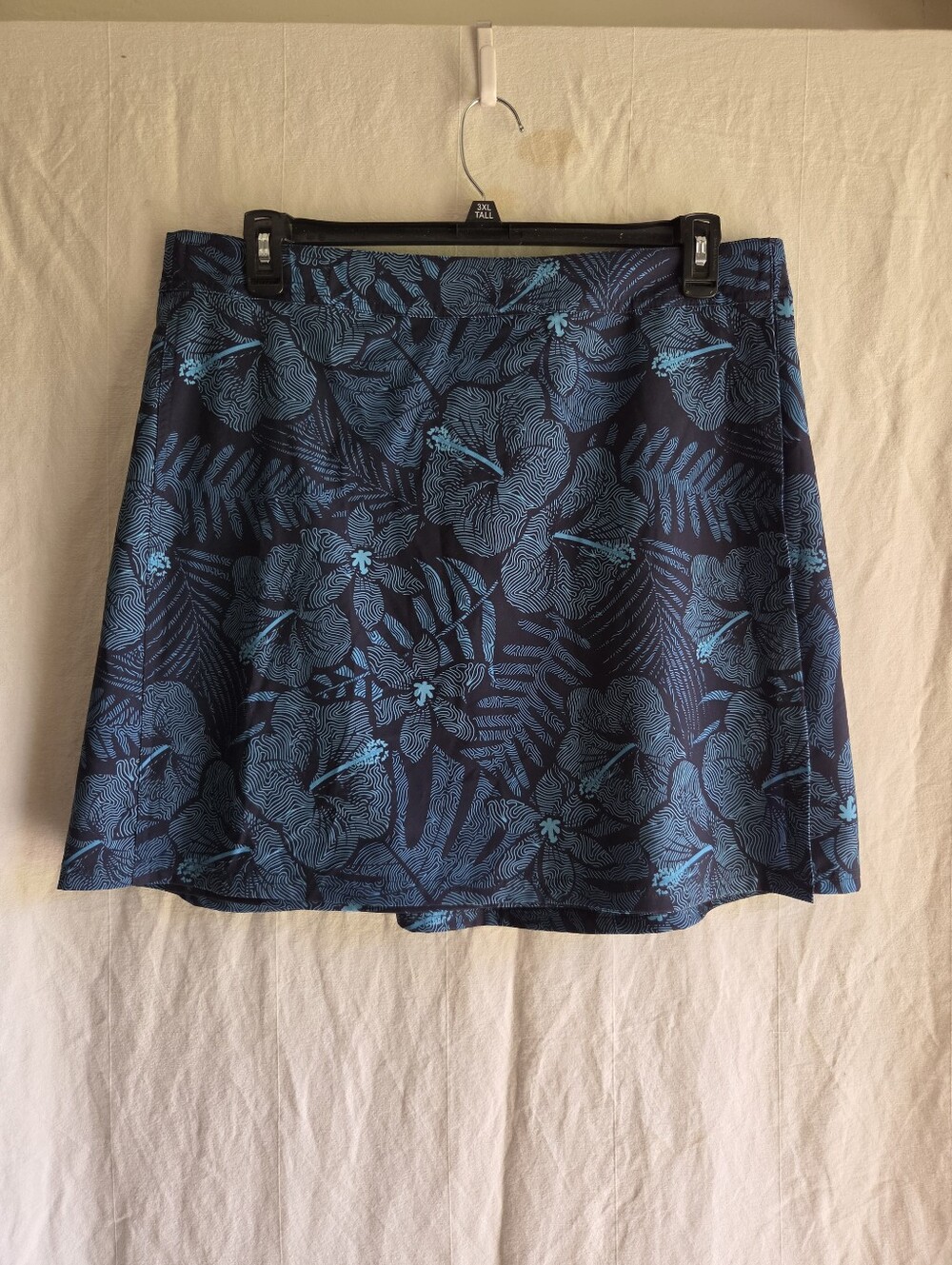 RipSkirt Hawaii Wrap Skirt Size XL Aqua Navy Floral Print Travel Beach Wear